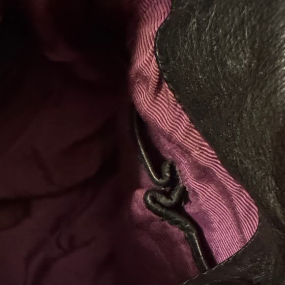 Isabella Fiore Black Bag with Purple, white  and Gold Embroidered Design - Picture 8 of 13